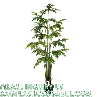 Artificial Trees for Home Decor Plants Large Artificial Tree Branch Green Leaves Real Touch Fake Papaya Tree