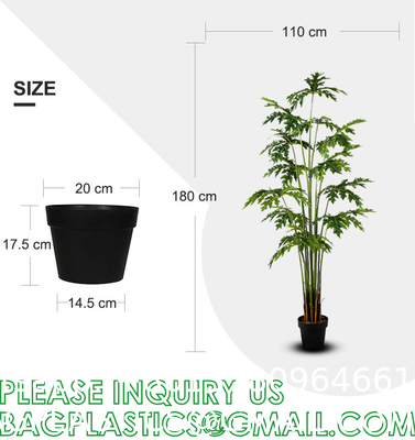 Artificial Trees for Home Decor Plants Large Artificial Tree Branch Green Leaves Real Touch Fake Papaya Tree