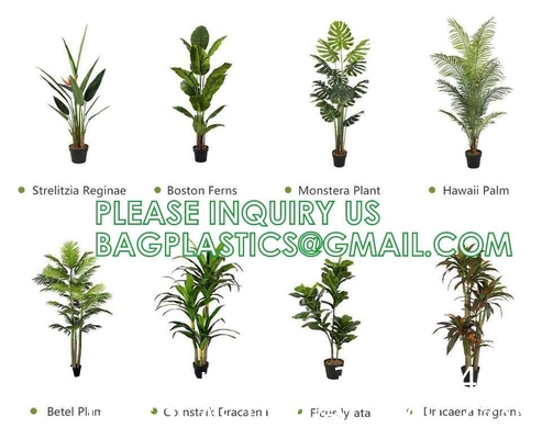 Artificial Trees for Home Decor Plants Large Artificial Tree Branch Green Leaves Real Touch Fake Papaya Tree