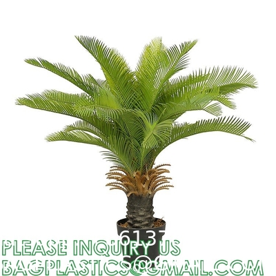 Gorgeous Cycas Revoluta Sago Palm Tree Artificial Plant with Nursery Pot, Feel Real Technology, 28 Long & Giant