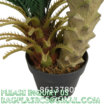 Gorgeous Cycas Revoluta Sago Palm Tree Artificial Plant with Nursery Pot, Feel Real Technology, 28 Long & Giant