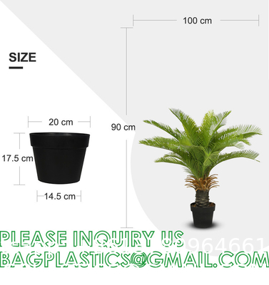 Gorgeous Cycas Revoluta Sago Palm Tree Artificial Plant with Nursery Pot, Feel Real Technology, 28 Long & Giant