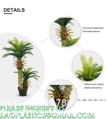 Gorgeous Cycas Revoluta Sago Palm Tree Artificial Plant with Nursery Pot, Feel Real Technology, 28 Long & Giant