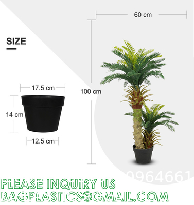 Gorgeous Cycas Revoluta Sago Palm Tree Artificial Plant with Nursery Pot, Feel Real Technology, 28 Long & Giant
