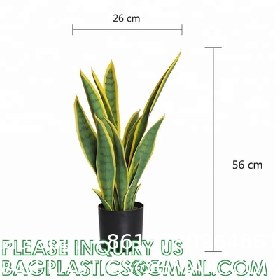 Artificial Snake Plant 26 inches Fake Sansevieria Artificial Potted Plants for Indoor and Outdoor, Home, Office