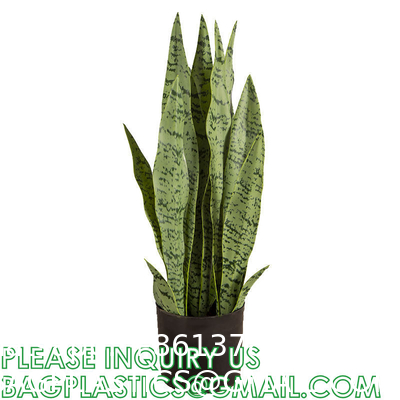 Artificial Snake Plant 26 inches Fake Sansevieria Artificial Potted Plants for Indoor and Outdoor, Home, Office