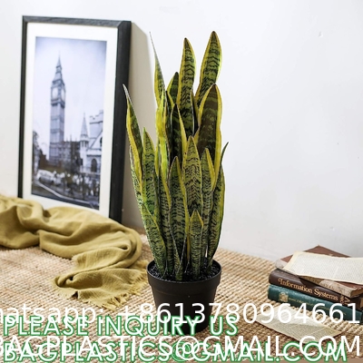 Artificial Snake Plant 26 inches Fake Sansevieria Artificial Potted Plants for Indoor and Outdoor, Home, Office