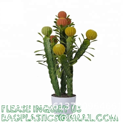 Artificial Succulent Plants - Realistic Artificial Flowering Cactus, Fake Succulent Plant Decor for Home Office