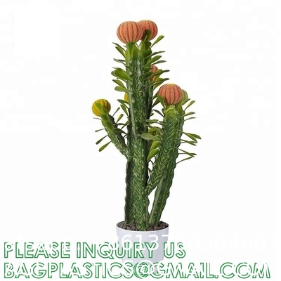 Artificial Succulent Plants - Realistic Artificial Flowering Cactus, Fake Succulent Plant Decor for Home Office