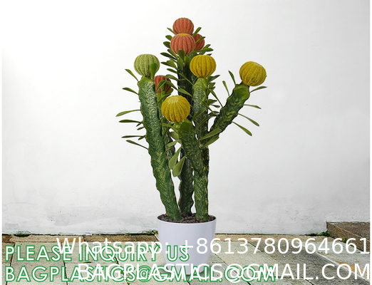 Artificial Succulent Plants - Realistic Artificial Flowering Cactus, Fake Succulent Plant Decor for Home Office