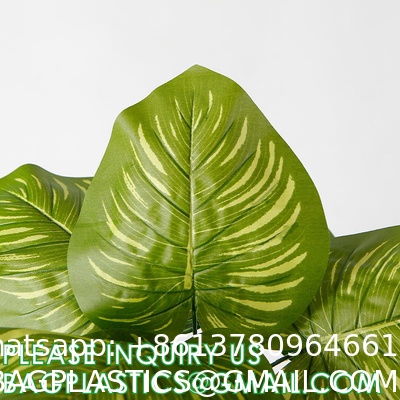 Palm Leaves Artificial Tropical Monstera-84Pcs 6 Kinds Large Small Green Fake Palm Leaf with Stems for Safari Jungle
