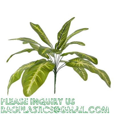 Palm Leaves Artificial Tropical Monstera-84Pcs 6 Kinds Large Small Green Fake Palm Leaf with Stems for Safari Jungle