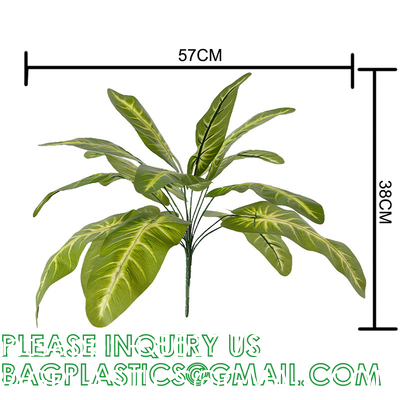 Palm Leaves Artificial Tropical Monstera-84Pcs 6 Kinds Large Small Green Fake Palm Leaf with Stems for Safari Jungle