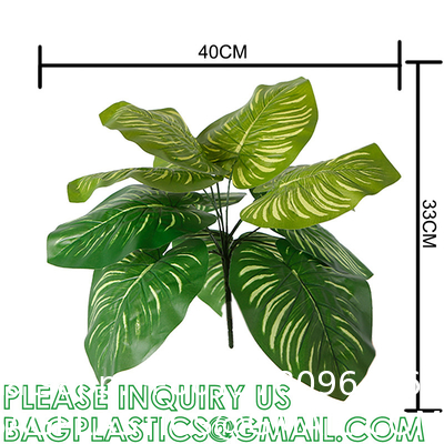 Palm Leaves Artificial Tropical Monstera-84Pcs 6 Kinds Large Small Green Fake Palm Leaf with Stems for Safari Jungle