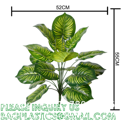 Palm Leaves Artificial Tropical Monstera-84Pcs 6 Kinds Large Small Green Fake Palm Leaf with Stems for Safari Jungle