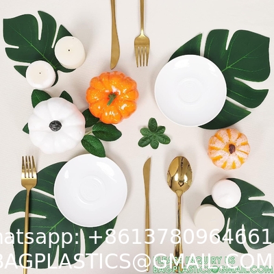 Palm Leaves Artificial Tropical Monstera-84Pcs 6 Kinds Large Small Green Fake Palm Leaf with Stems for Safari Jungle