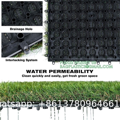 Artificial Grass Tiles Interlocking Turf Deck Set  Synthetic Fake Grass Self-draining Mat Flooring Decor