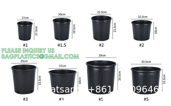 Multi Drainage Holes, Plastic Black Square Plant Flower Nursery Pot, Planter Plant Flower Seedling Nursery Pots