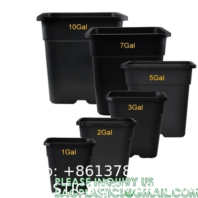 Multi Drainage Holes, Plastic Black Square Plant Flower Nursery Pot, Planter Plant Flower Seedling Nursery Pots