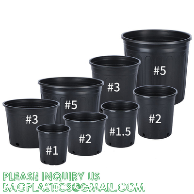 Multi Drainage Holes, Plastic Black Square Plant Flower Nursery Pot, Planter Plant Flower Seedling Nursery Pots