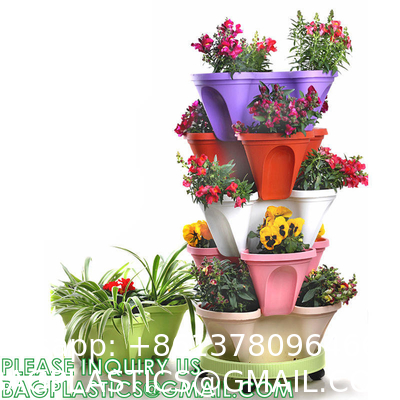 Stackable Planter, Vertical Garden Planter, Strawberry Planter, Indoor/Outdoor, 5 Tier Garden Tower, Herb Plant