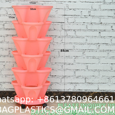 Stackable Planter, Vertical Garden Planter, Strawberry Planter, Indoor/Outdoor, 5 Tier Garden Tower, Herb Plant
