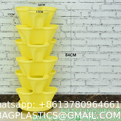Stackable Planter, Vertical Garden Planter, Strawberry Planter, Indoor/Outdoor, 5 Tier Garden Tower, Herb Plant