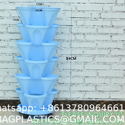 Stackable Planter, Vertical Garden Planter, Strawberry Planter, Indoor/Outdoor, 5 Tier Garden Tower, Herb Plant