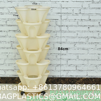 Stackable Planter, Vertical Garden Planter, Strawberry Planter, Indoor/Outdoor, 5 Tier Garden Tower, Herb Plant