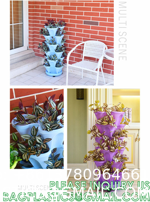 Stackable Planter, Vertical Garden Planter, Strawberry Planter, Indoor/Outdoor, 5 Tier Garden Tower, Herb Plant
