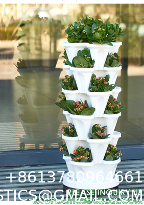 Stackable Planter, Vertical Garden Planter, Strawberry Planter, Indoor/Outdoor, 5 Tier Garden Tower, Herb Plant