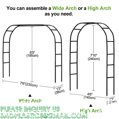 Metal Garden Arbor Wedding Arch, Combination for Various Climbing Plants, Rose Vines, Bridal Party Decorati