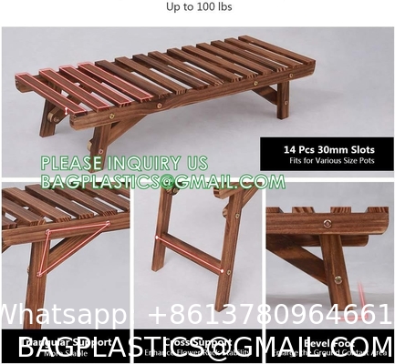 Wood Plant Stand Ladder Plant Shelf, Flower Pot Display Rack Freestanding Planter Holder for Organizer Multiple