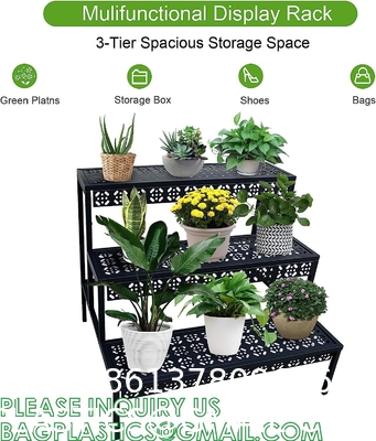 Metal Plant Stand Garden Display Shelf Flower Pot Holder Storage Organizer Rack Indoor Home Outdoor Patio Balcony