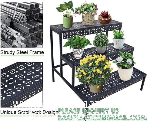 Metal Plant Stand Garden Display Shelf Flower Pot Holder Storage Organizer Rack Indoor Home Outdoor Patio Balcony