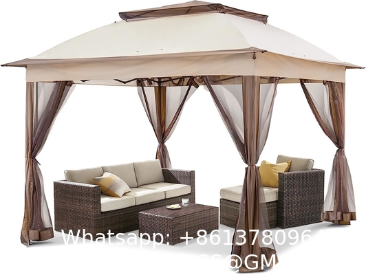 11x11 Pop-Up Instant Gazebo Tent with Mosquito Netting Outdoor Canopy Shelter with 121 Square Feet of Shade