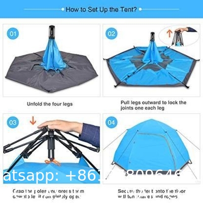 Beach Tent Sun Shelter - Portable Sun Shade Instant Tent for Beach Carrying Bag, Stakes, 6 Sand Pockets, Anti UV