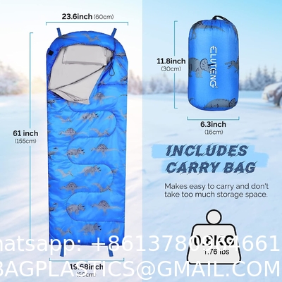 Outdoor Camping Children Sleeping Bag, Fit Boys and Girls 4 Season Comfortable Compact Sleeping Bag Mummy Camping