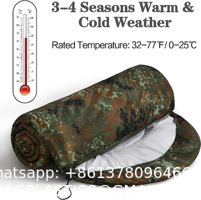 Envelope Military Sleeping Bags, Compression Sack for Cold Weather Travel, Camping, Hiking, Outdoor, Backpacking