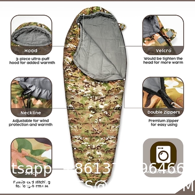 Envelope Military Sleeping Bags, Compression Sack for Cold Weather Travel, Camping, Hiking, Outdoor, Backpacking