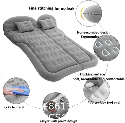 SUV Mattress Camping Bed Cushion Pillow - Inflatable Thickened Car Air Bed with Pump Portable Sleeping Pad Mattr