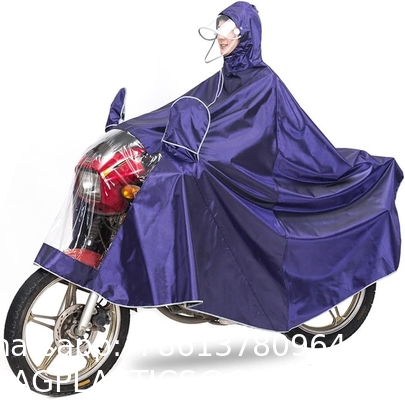 Unisex Adult Rain Poncho Outdoors Bike Ebike Motorcycle Scooter Cycling Jacket Raincoat Hooded Cape, Purple, 6XL