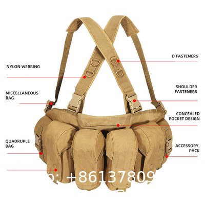 Backcountry Survival Tactical Chest Vest Radio Harness Bag Holster Molle Vest Gear Bag Hunting Waist Bag