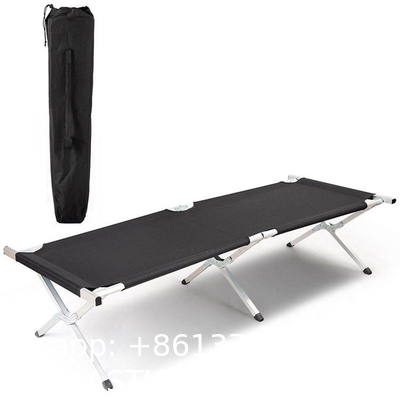 Camping Cot Travel Equipment, Bunk Bed Cots Metal Bunk Cot Steel Frame Camping Bed, Adjustable Foldable Portable