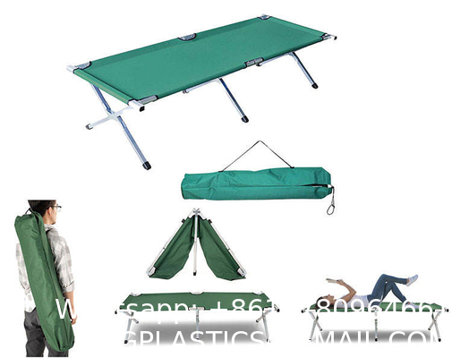 Camping Cot Travel Equipment, Bunk Bed Cots Metal Bunk Cot Steel Frame Camping Bed, Adjustable Foldable Portable