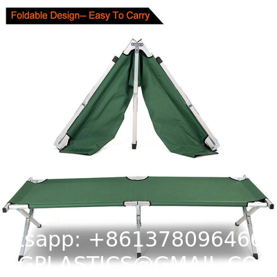 Camping Cot Travel Equipment, Bunk Bed Cots Metal Bunk Cot Steel Frame Camping Bed, Adjustable Foldable Portable