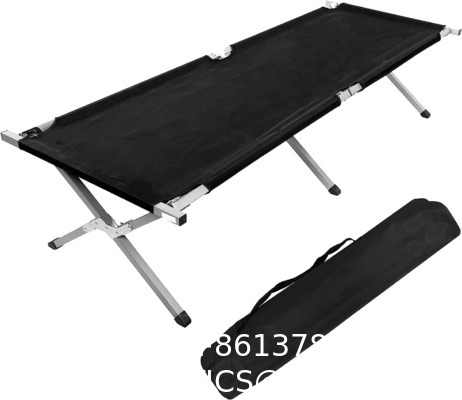 Folding Metal Bunk Cot Steel Frame Sleep Adjustable Foldable Portable Single Outdoor Camping Bed