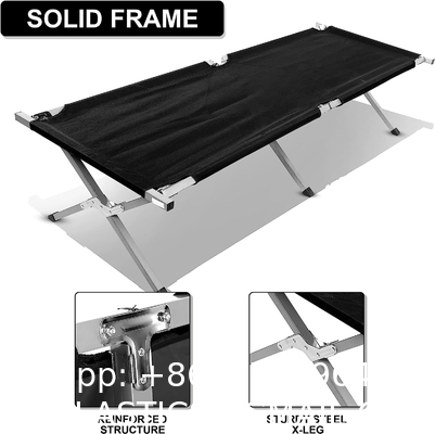 Folding Metal Bunk Cot Steel Frame Sleep Adjustable Foldable Portable Single Outdoor Camping Bed
