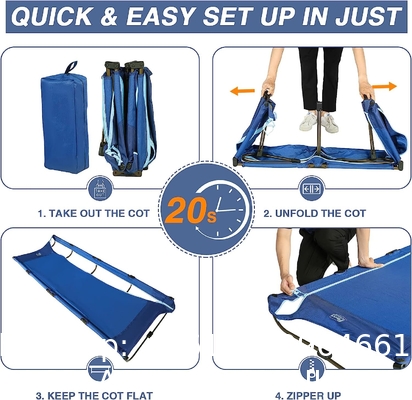Folding Camping Cot with Storage Bag for Adults, Portable and Lightweight Sleeping Bed for Outdoor Traveling, Hiking