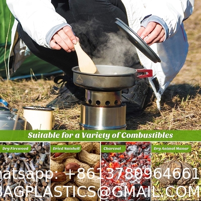 Mini Portable Wood Burning Stove, Camping Stove Foldable Stainless Steel Backpacking Cookware Rocket Stove